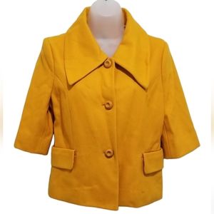 Anthropologie Tulle Mustard Yellow Crop Jacket M